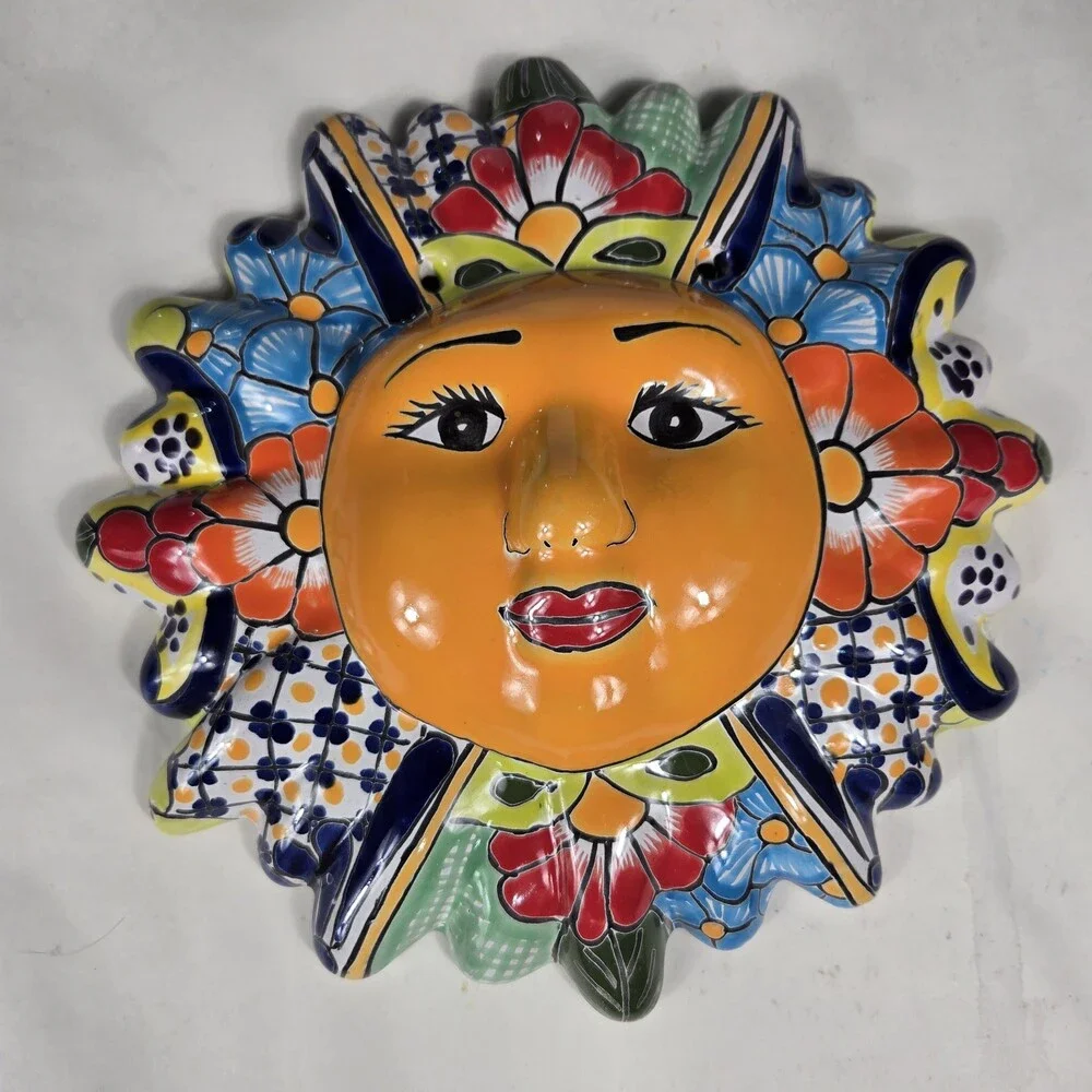 Talavera Sun Mexican Art Pottery Hand Painted Wall Decor 11